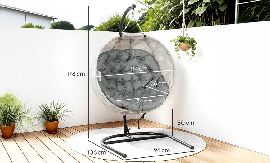 Image 11: Outsunny Round Egg Chair