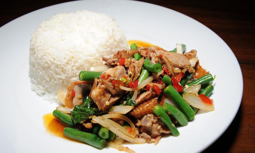 Image 1: $6 Thai Meal and Bottle of Water