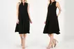 Women's A-Line Mandarin Collar Midi Dress. Plus Sizes Available. - Second Medium
