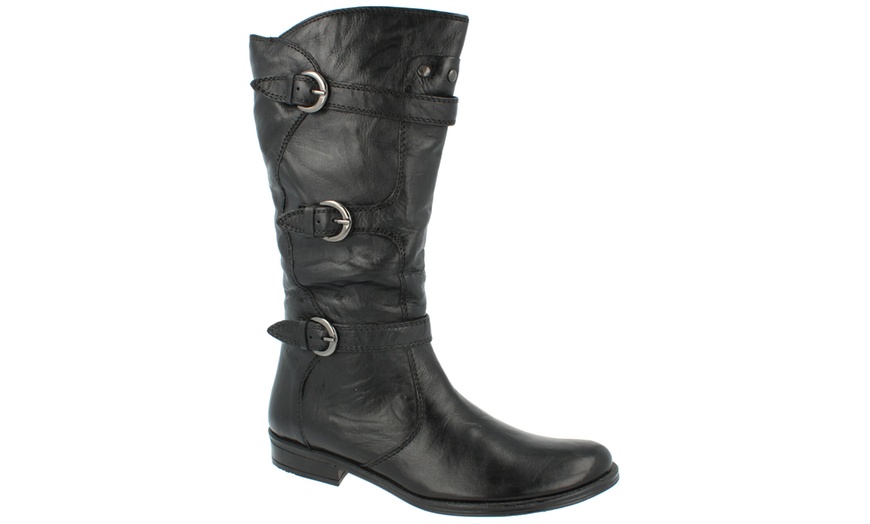 Image 3: Mid-Calf Leather Boots