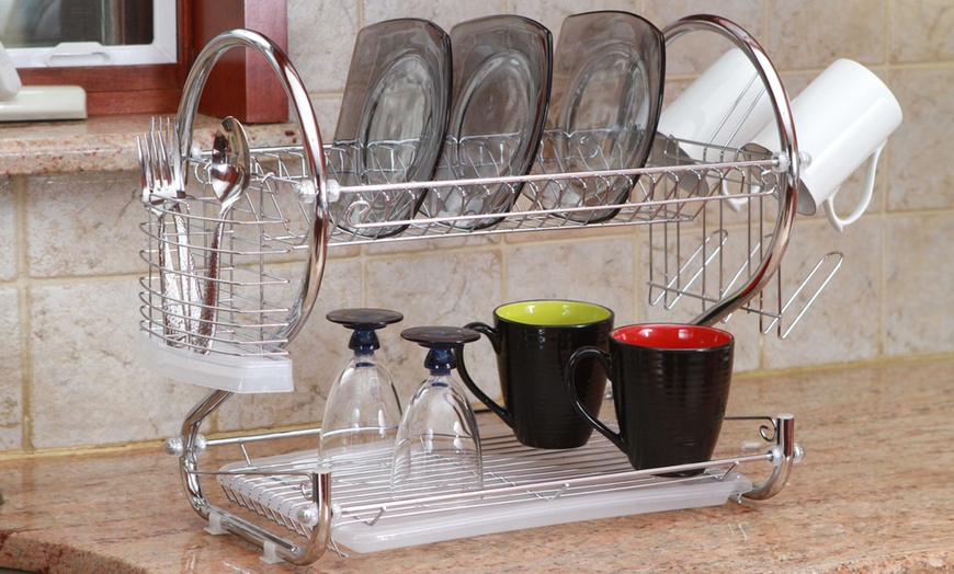 2-Tier Dish Rack (4-Piece) | Groupon Goods