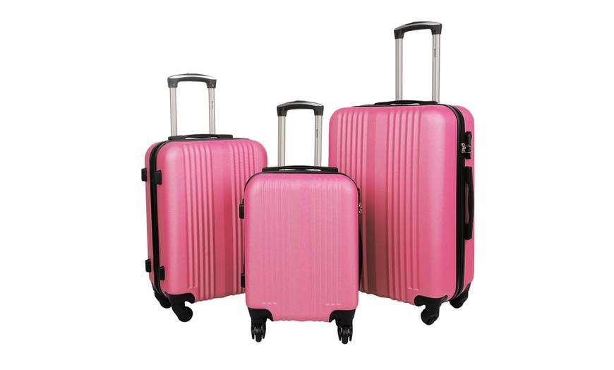 Image 3: Three-Piece Luggage Set with Spinner Wheels and Secure Locks