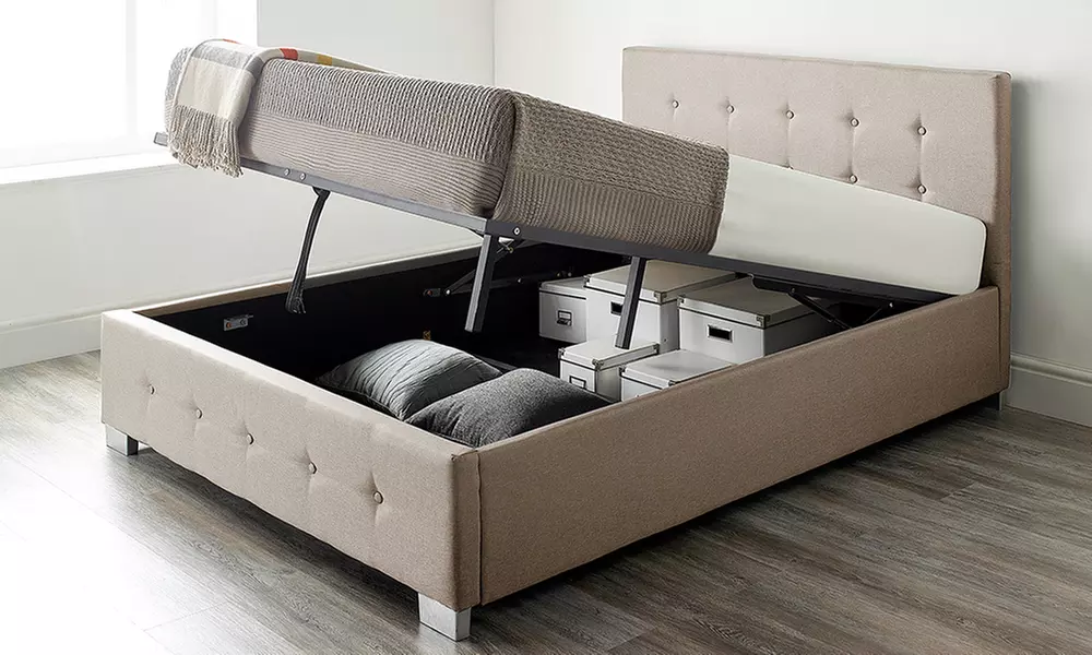 Fabric Ottoman Storage Bed with Optional Mattress