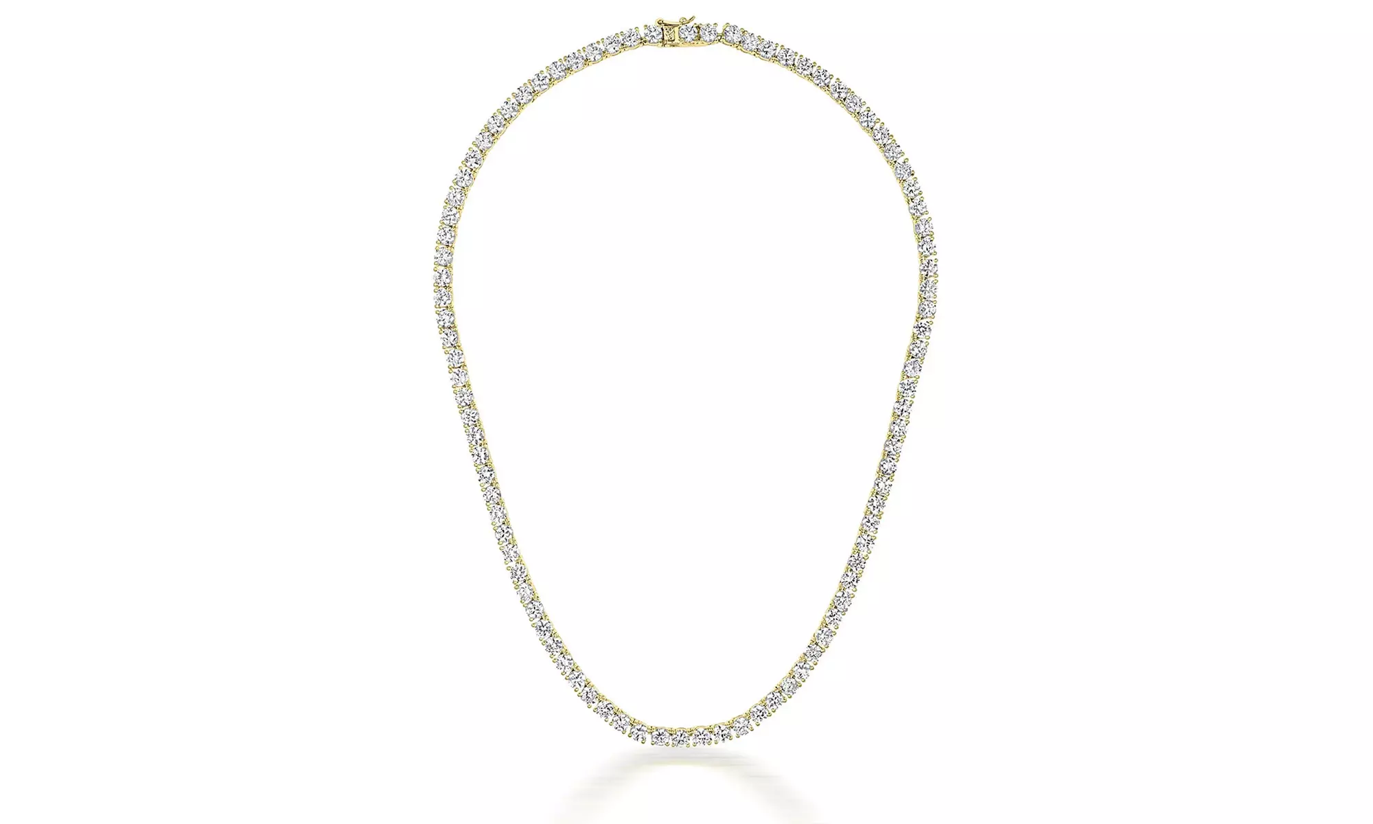 3mm Men's Round Cut Cubic Zirconia Tennis Necklace in Sterling Silver - Second Medium