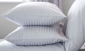 Hotel Satin Stripe Duvet with Two Pillows Set