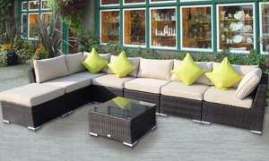 Outsunny Eight-Seater Rattan-Effect Set