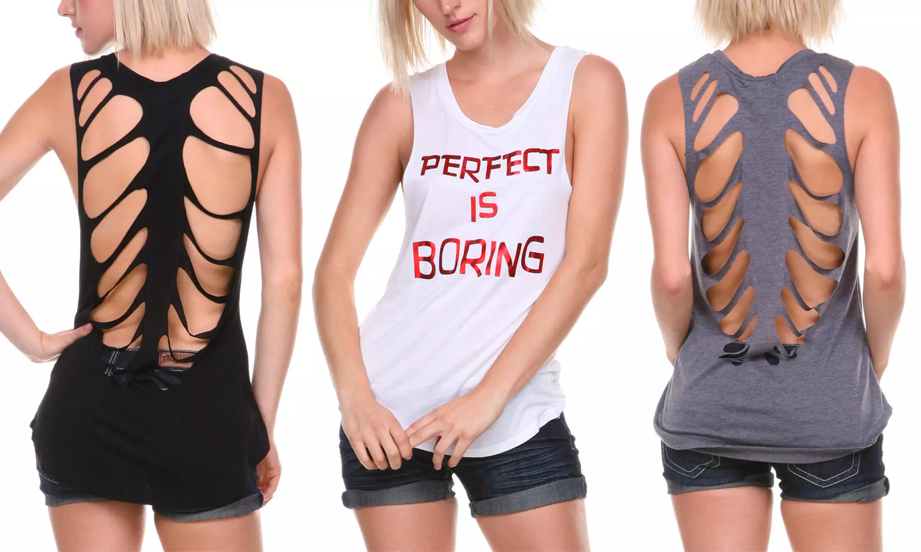 Stanzino Women's Cut-Out-Back Perfect Is Boring Top - Primary Image