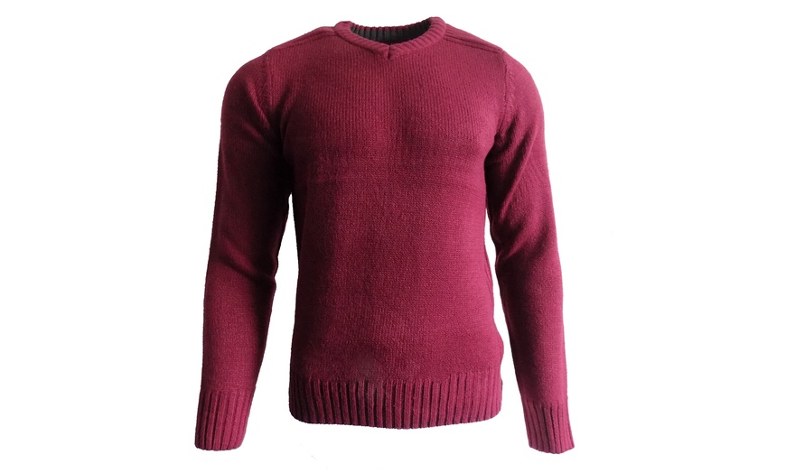 Image 2: Men's V-Neck Knitted Jumper 
