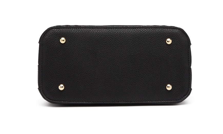 Image 30: PU Leather Texture Design Women's Handbag and Purse Set