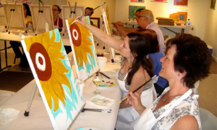 BYOB Painting Class for One with Optional 15% Off Purchase from the Wine Shop at Art of Merlot (Up to 26% Off) - Primary Image