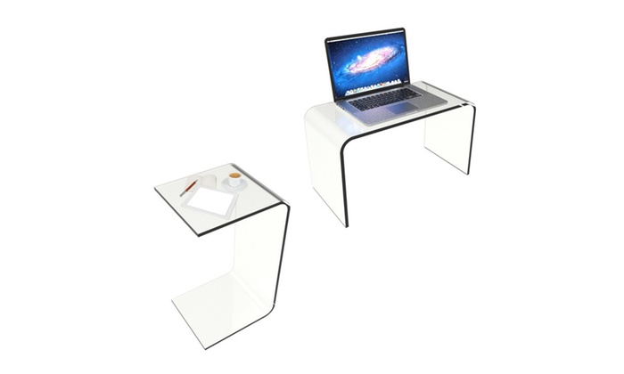 Acrylic Clear And Modern C Shaped Side Table Or Lap Desk Groupon