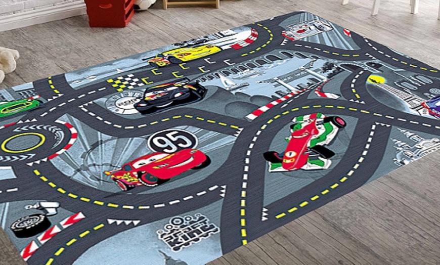 Image 1: Car Race Circuit Themed Mats