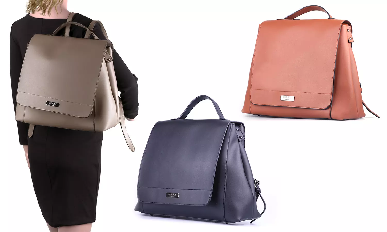 Sac à dos Infinitif Paris en similicuir avec anses réglables, collection Zinnia - Primary Image