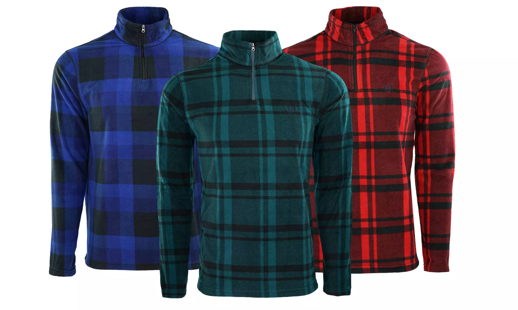 Chaps Men's Fleece Flannel Quarter Zip Jacket (S-XL) - Primary Image