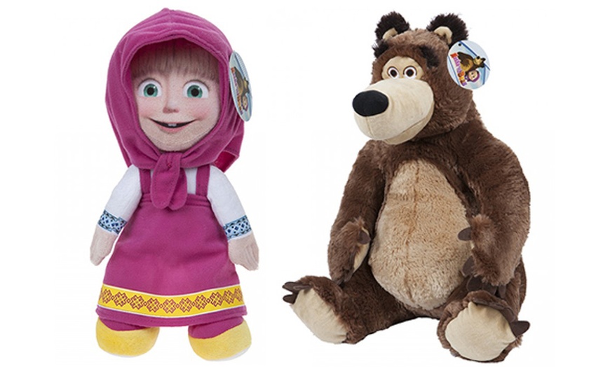 Image 1: Masha and The Bear Plush Toys