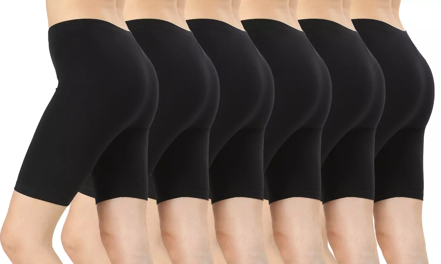 Women's Soft Cotton Biker Shorts (3-Pack) - Primary Image