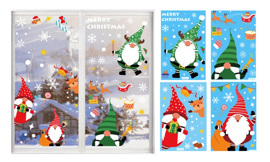 Image 1: Gonk PVC Reusable Christmas Window Stickers