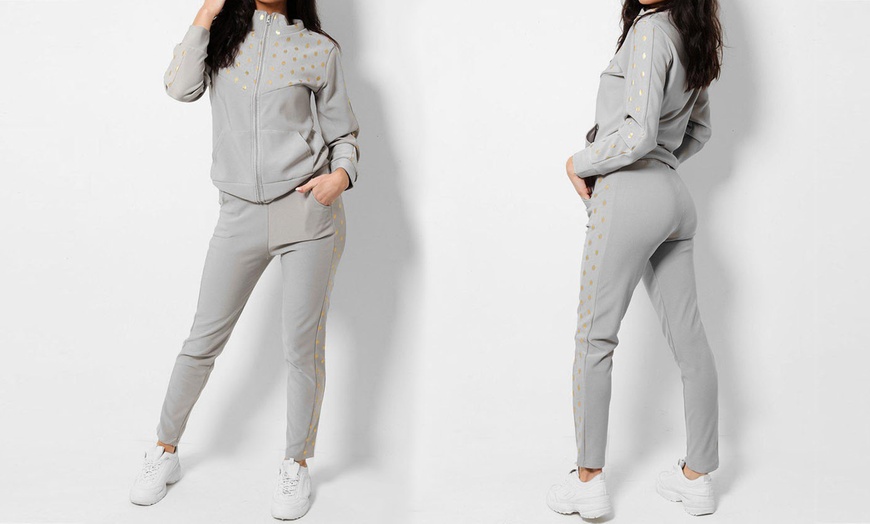 Image 3: Gold Foil Spot Detail Tracksuit