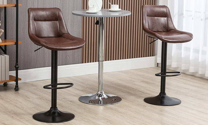 Image 17: HomCom Twin Set of Bar Stools