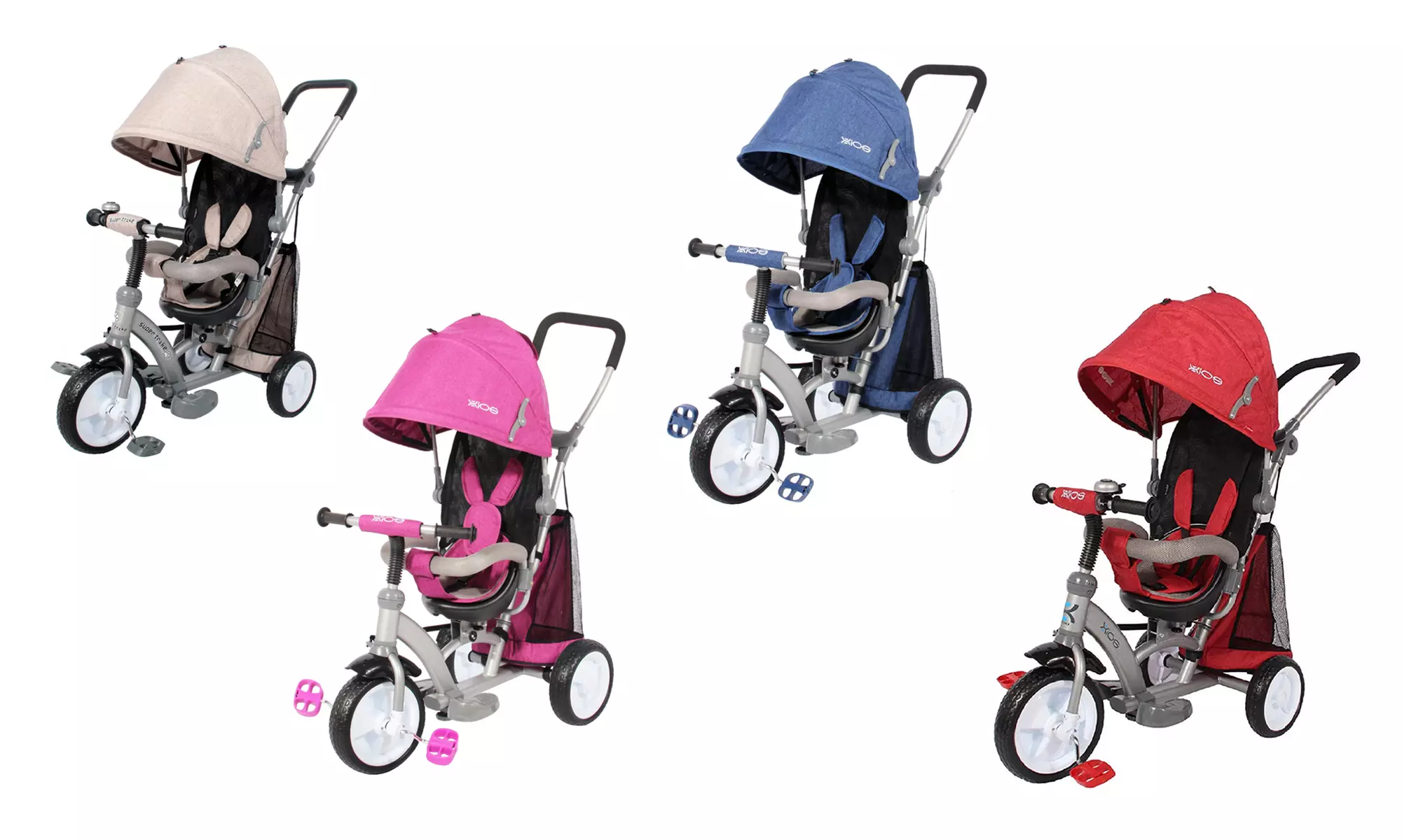 Tricycle poussette évolutif 2 en 1 Buggy avec cadre en acier, livraison offerte - Primary Image