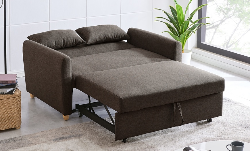 Image 11: Two-Seater Pull-Out Sofa Bed