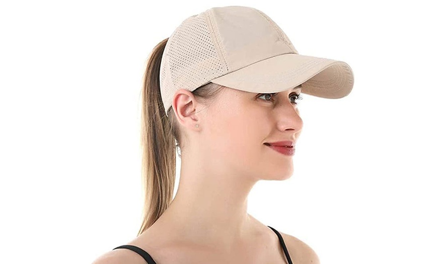 Image 5: Women's Criss-Cross Ponytail Baseball Cap