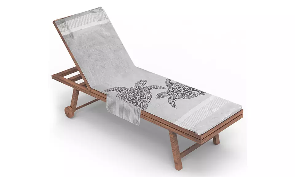 Telo mare in cotone con cuscino removibile e tasche portaoggetti