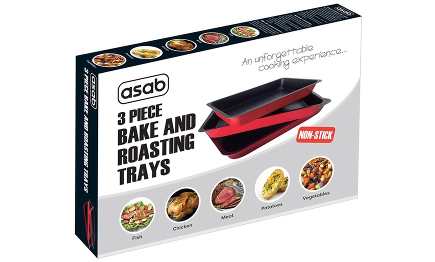 Image 13: ASAB Three-Piece Baking Tray Set