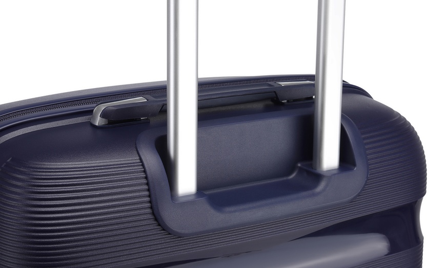 Image 16: One or Four pcs Navy PP Hard Shell Suitcase