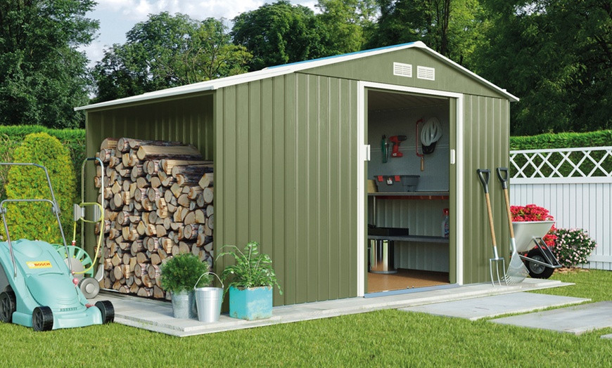 Image 5: Metal Shed and Log Store