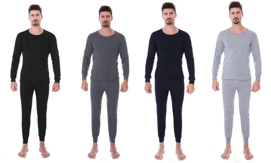 Image 1: Fleece-Lined Thermal Underwear Set