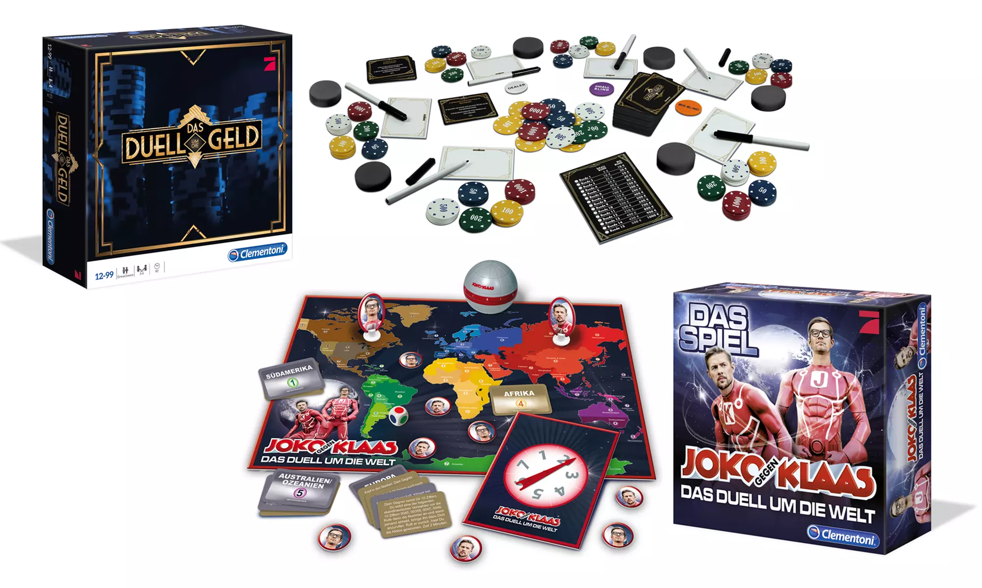 Clementoni Joko & Klaas Brettspiel als "Das Duell um die Welt" oder "Das Duell um die Geld" zur Wahl - Primary Image