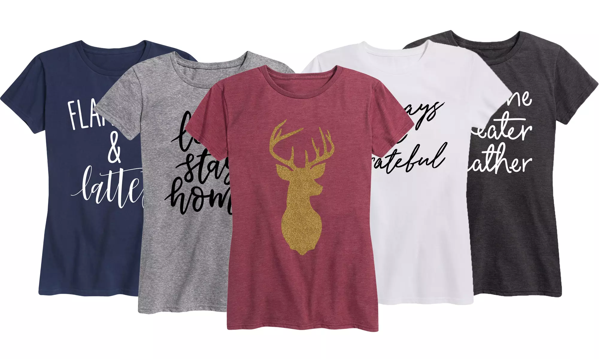Women's Fall Theme Fashion Graphic Tees - Primary Image