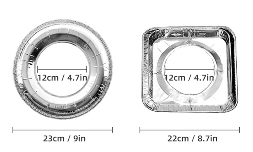 Image 12: Up to 50 Pieces of Aluminum Foil Gas Hob Protector Burner Covers