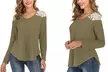 Lilly Posh Women's Long-Sleeve Lace Shoulder Waffle Top. Plus Sizes Available. - Image 7