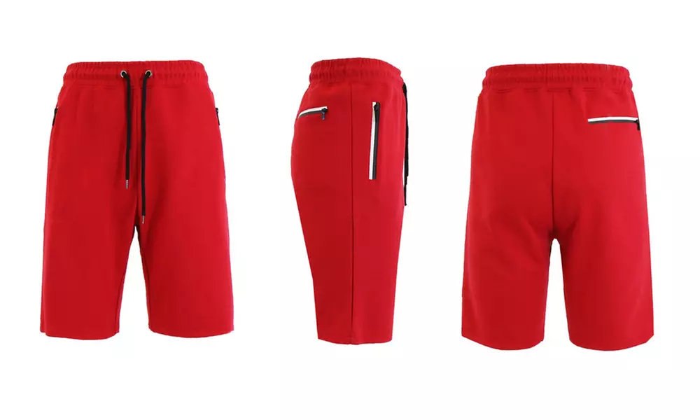 Men's Tech Fleece Shorts with Dual Trim Zipper Pockets - Second Medium