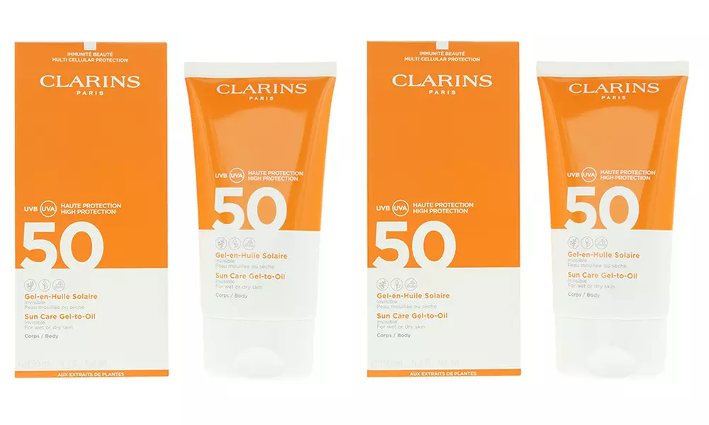Pack of Two Clarins SPF50 Sun Care Gel To Oil 150ml - Primary Image