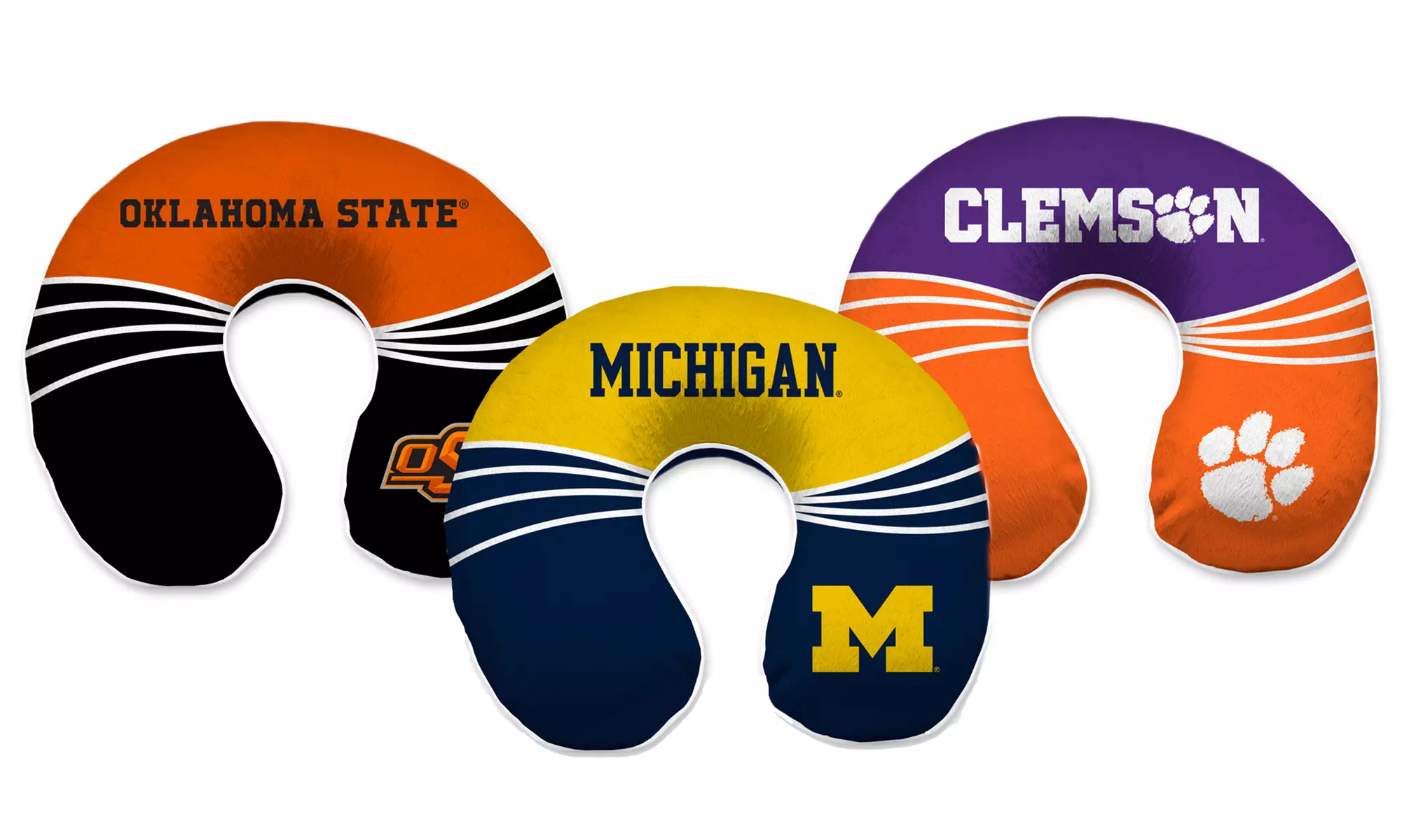 Pegasus Sports NCAA Licensed Memory Foam Wave Design Travel Pillow - Primary Image