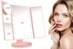 Tri-Fold Cosmetic Mirror with 21 Dimmable LED Lights and Touch Screen - Second Medium