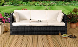 Rattan-Effect Sofa Lounger with Optional Cover