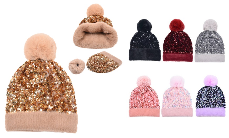 Image 1: Sequined Beanie