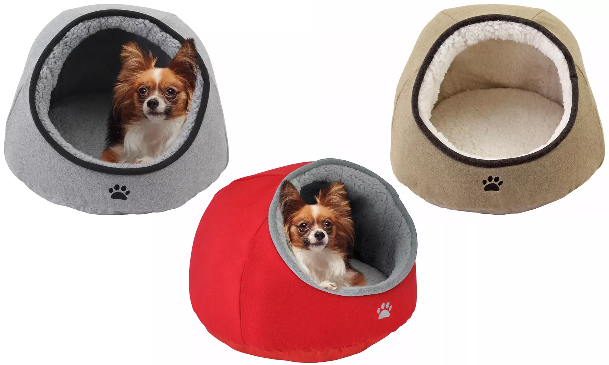 Felt Sherpa Dome Pet Bed - Primary Image