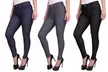 3-Pack Women's 5-Pocket Cotton Blend Stretchy Jeggings. Plus Sizes Available. - Second Medium