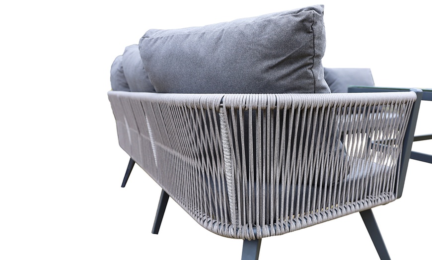 Image 6: Modern Grey String Weave Nine-Seater Patio Set