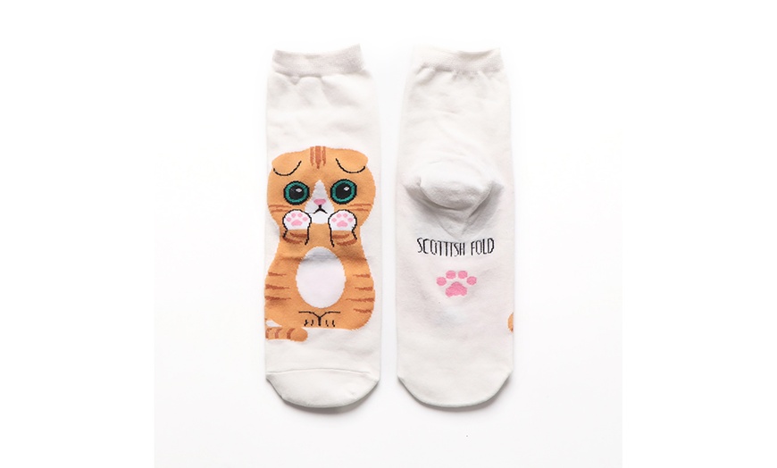 Image 6: 1 ou 5 paires de chaussettes design chat