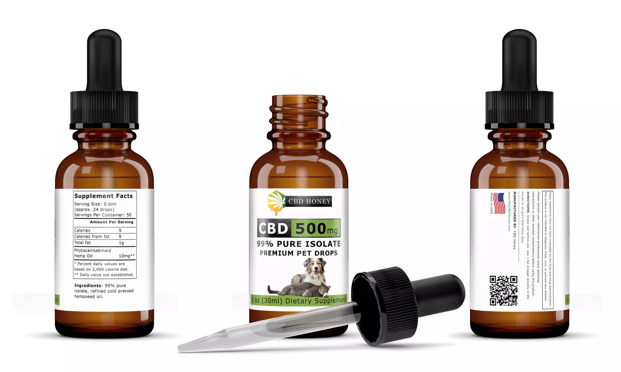 CBD Pets Oil for Dogs & Cats from CBD Honey (50-1000mg) - Second Medium