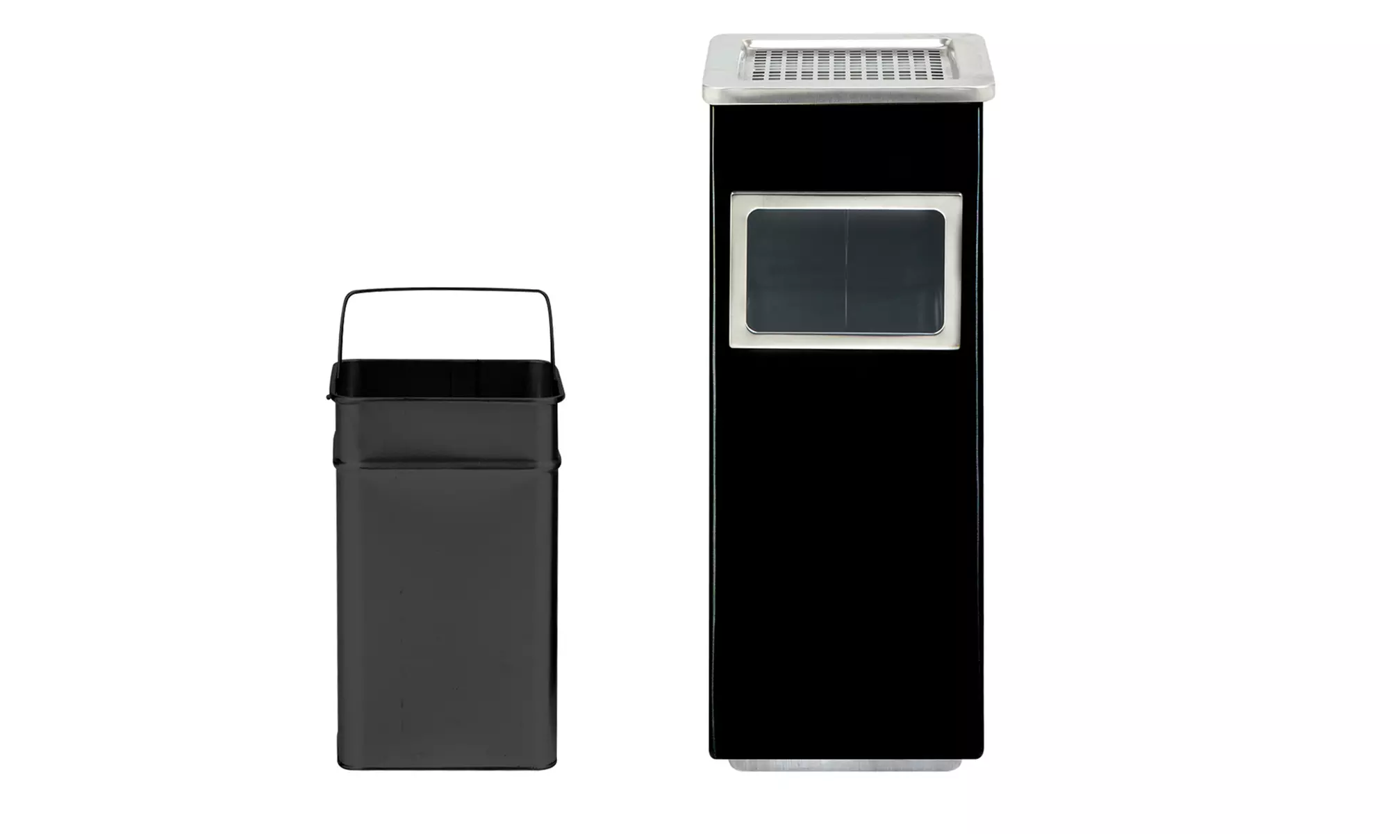 Posacenere cestino in acciaio 2 in 1