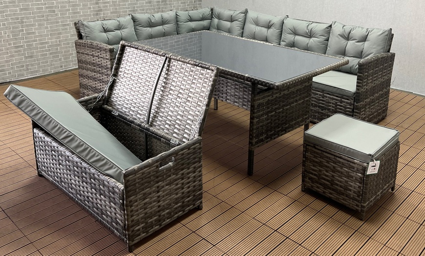 Image 4: Rattan-Effect Outdoor Set with Cover