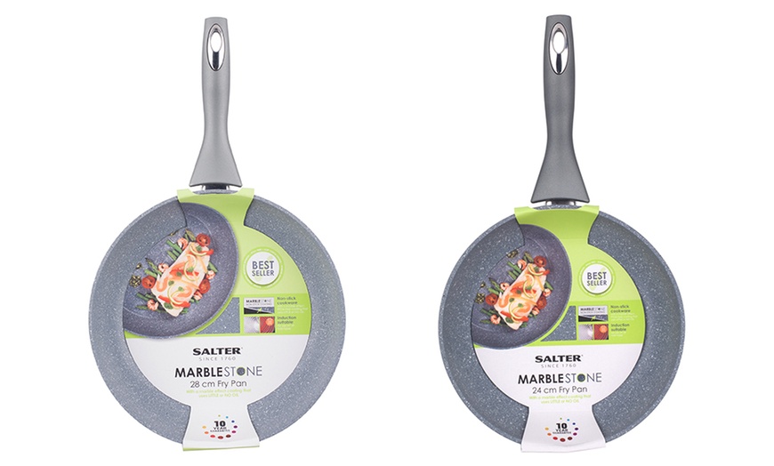 Image 2: Salter Marble Collection Non-Stick Five-Piece Pan Set