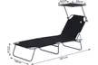 Outsunny Outdoor Foldable Sun Lounger with Face Shade Panel - Image 5